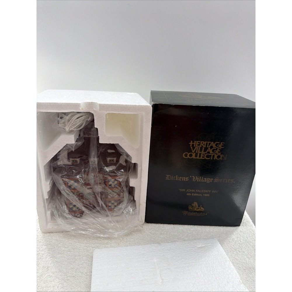 Dept 56 Sir John Falstaff Inn 4th Edt 1995 of Heritage Village Dickens In Box